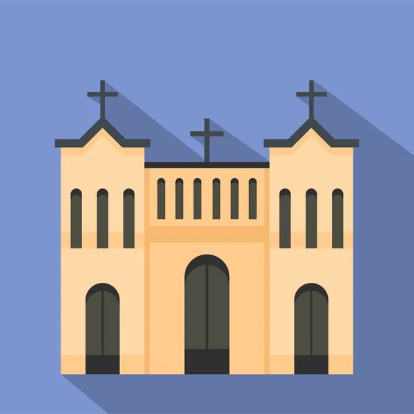 Protestáns templom ikon, lapos stílusú — Stock Vector
