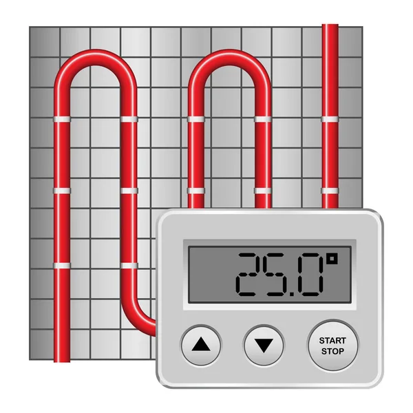 Digital heater mockup, realistic style — Stock Vector