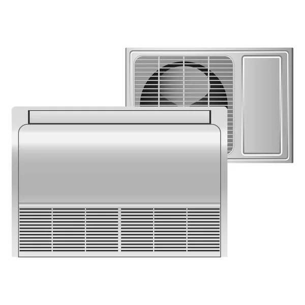 Air conditioner mockup, realistic style — Stock Vector