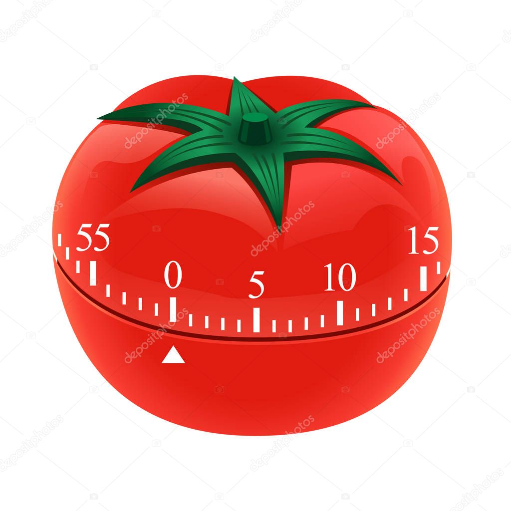 Tomato timer mockup, realistic style