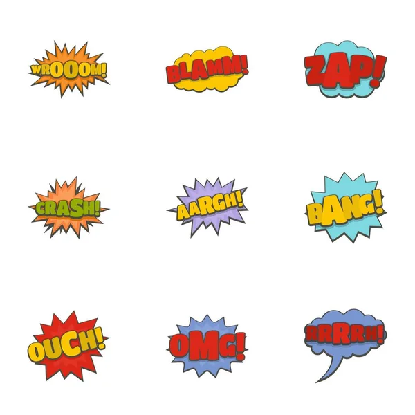 Conjunto de iconos de pancarta de cine, estilo de dibujos animados — Vector de stock