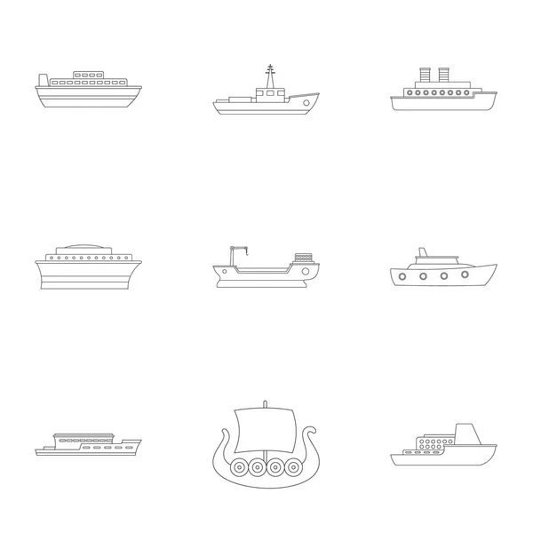 Jeu d'icônes Seafarer, style contour — Image vectorielle