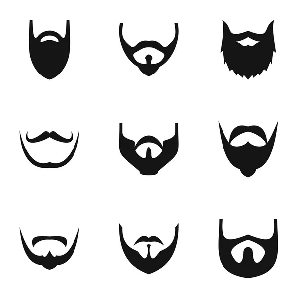 Conjunto de ícones de barba, estilo simples —  Vetores de Stock