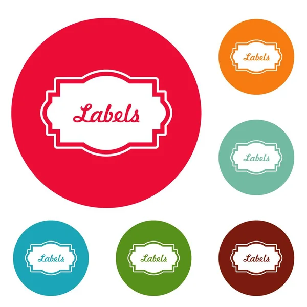 Nice label icons circle set vector — Stock Vector