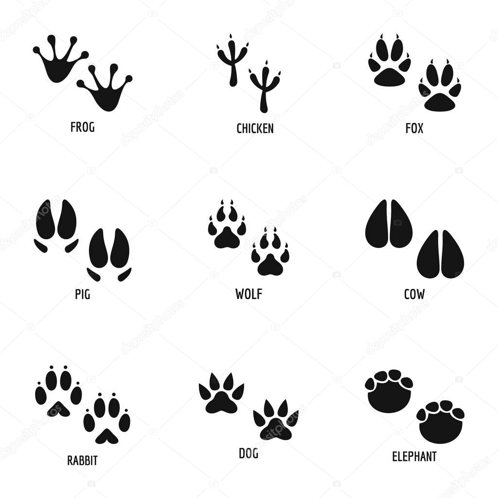 Mark of the beast icons set, simple style