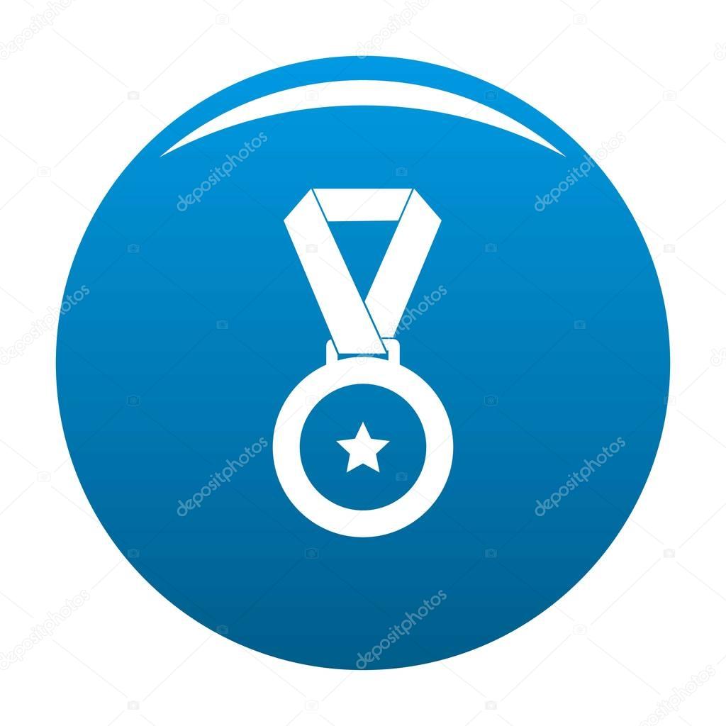 Medal icon blue vector