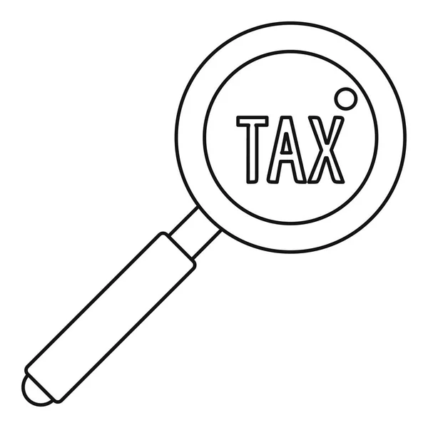 Kijk naar belastingen pictogram, Kaderstijl — Stockvector