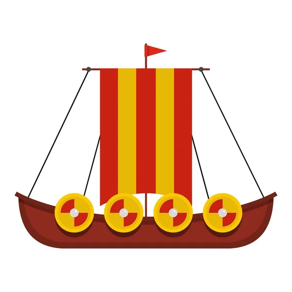 Icono de barco militar, estilo plano — Vector de stock