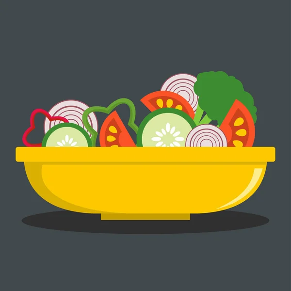 Friss saláta ikon, lapos stílusú — Stock Vector