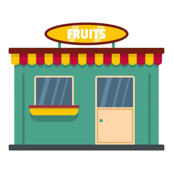 Fruit shop icon, flat style — Stock Vector