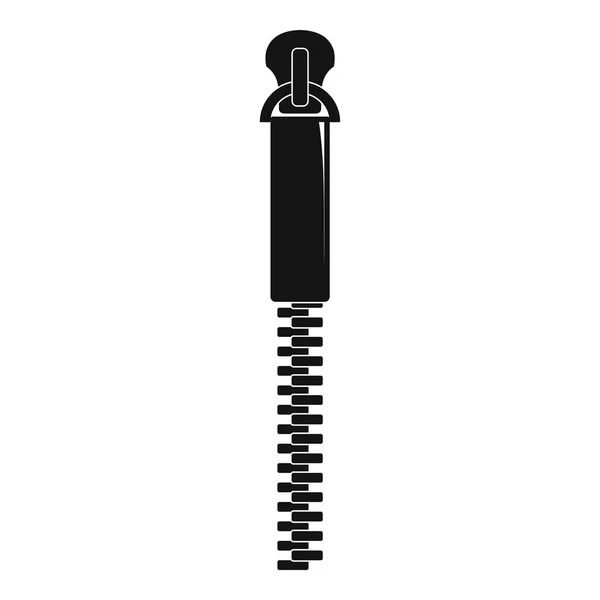 Dunne zip pictogram, eenvoudige stijl — Stockvector