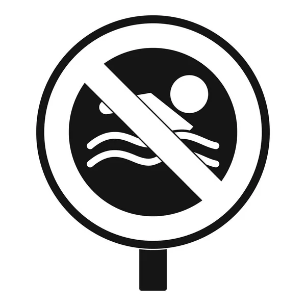 No swimming icon, simple style — Stock Vector