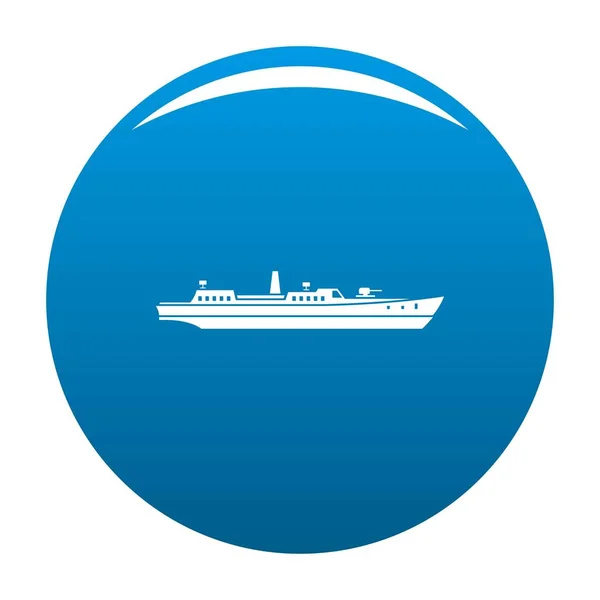 Ícone de combate navio vetor azul — Vetor de Stock