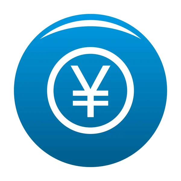 Symbole Yen icône vecteur bleu — Image vectorielle