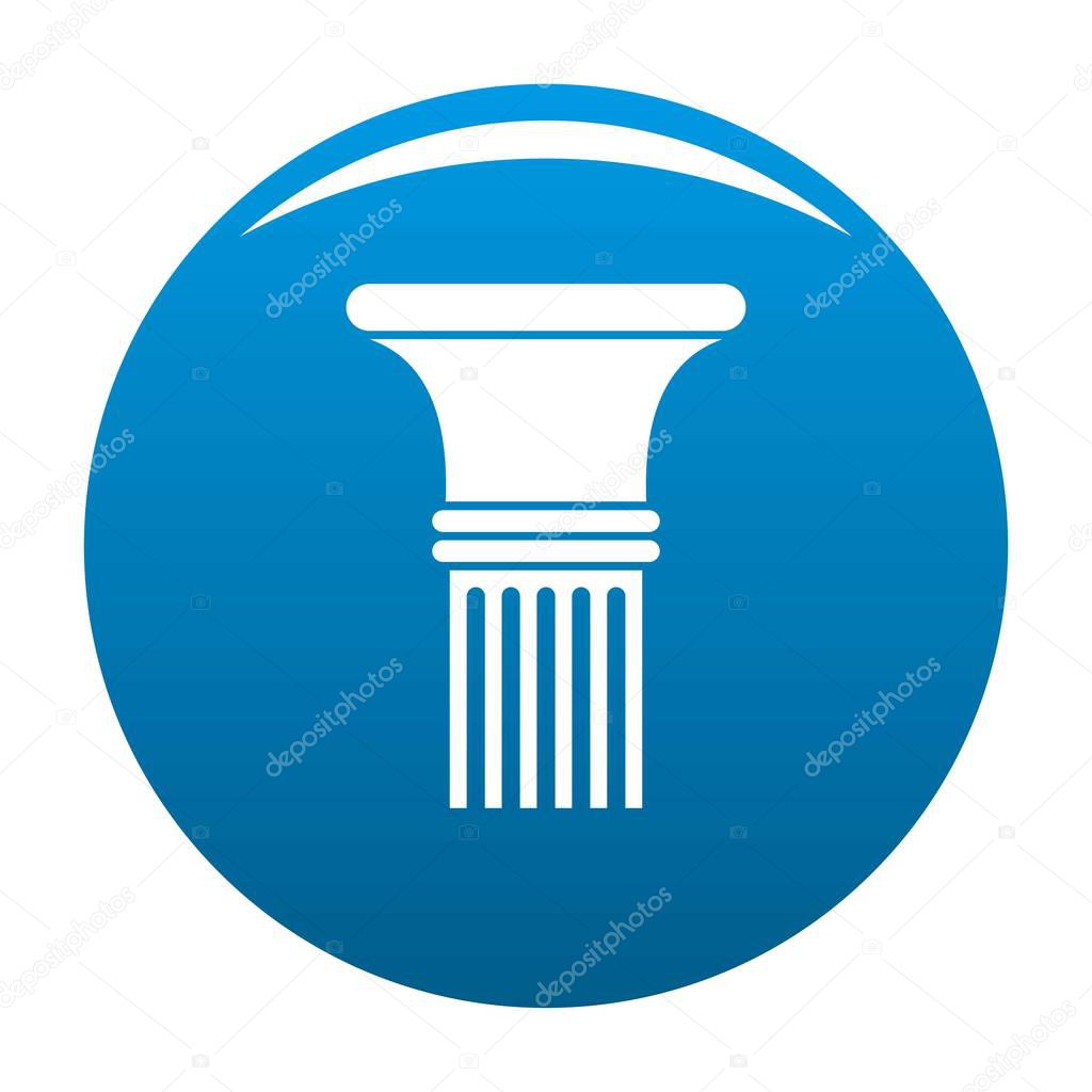 Fluted column icon blue vector