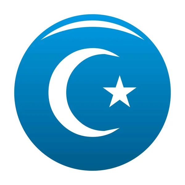 Islamiska månskära ikonen blå vektor — Stock vektor