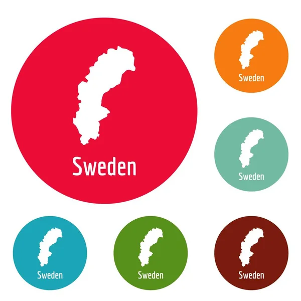 Schweden Karte in schwarzem Vektor einfach — Stockvektor