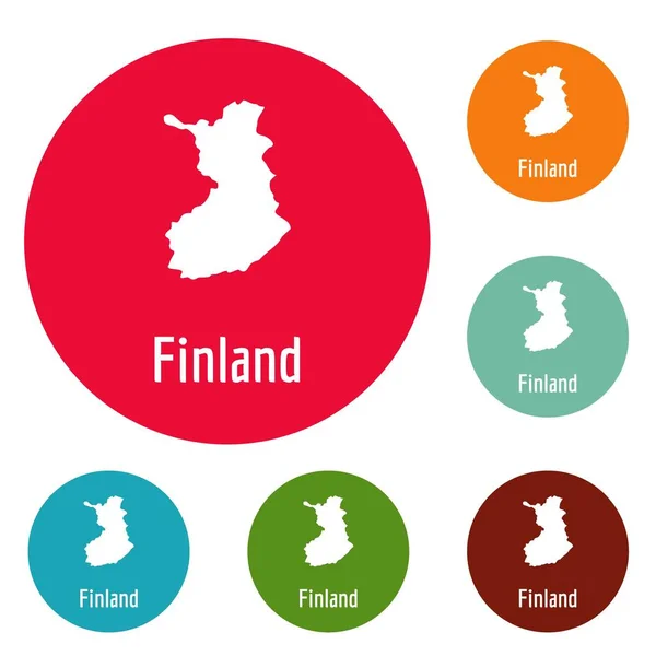 Peta Finlandia dalam vektor hitam sederhana - Stok Vektor