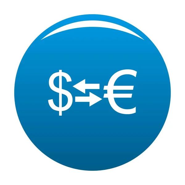 Icono de cambio de divisas vector azul — Vector de stock