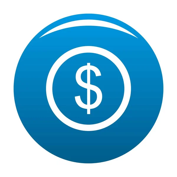 Dollarn ikonen blå vektor — Stock vektor