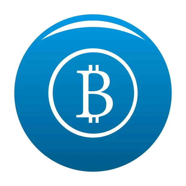Wektor ikona niebieski znak Bitcoin — Wektor stockowy