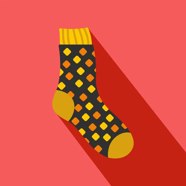 Bavlněné ponožky ikona, plochý — Stockový vektor