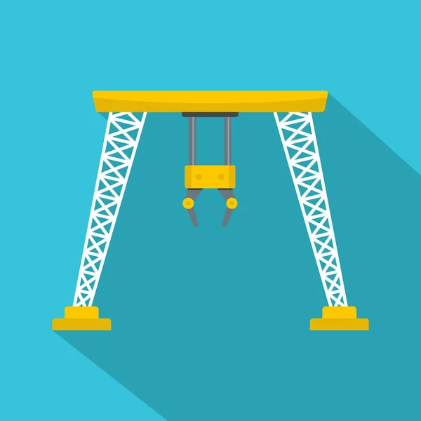 Robotic crane icon, flat style — Stock Vector