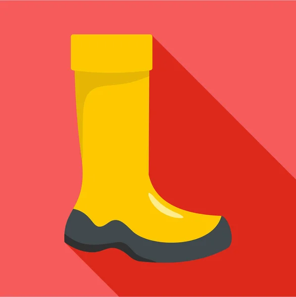 Rubber boot icon, flat style — Stock Vector