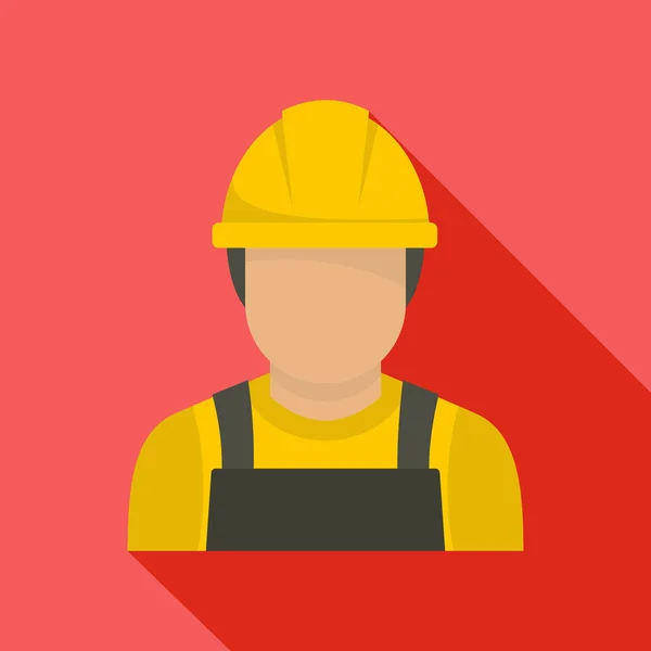 Factory worker icon, flat style