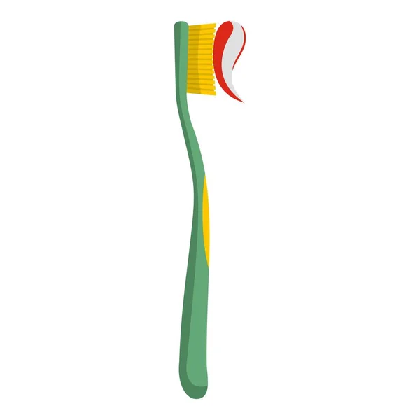 Zahnbürsten-Ikone, flacher Stil — Stockvektor
