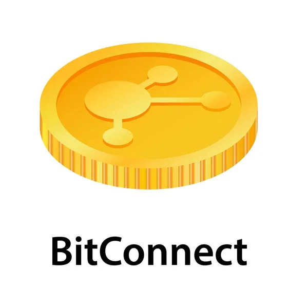 Bitconnect ikona, izometryczny styl — Wektor stockowy