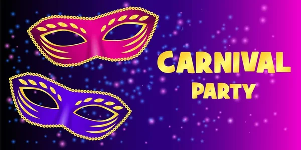 Καρναβάλι κόμμα banner, ρεαλιστικό ύφος — Διανυσματικό Αρχείο
