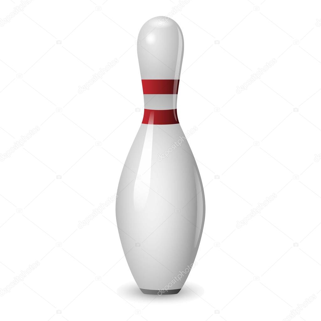 Bowling icon, realistic style