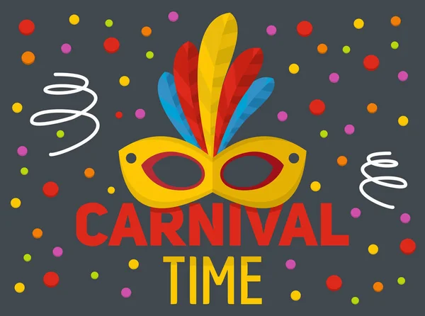 Καρναβάλι χρόνο λογότυπο, επίπεδη στυλ — Διανυσματικό Αρχείο