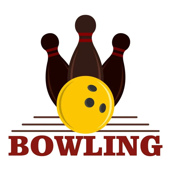 Bowlingspiel Logo, flacher Stil — Stockvektor