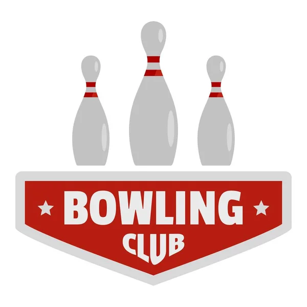 Bowling sport logo, flat style