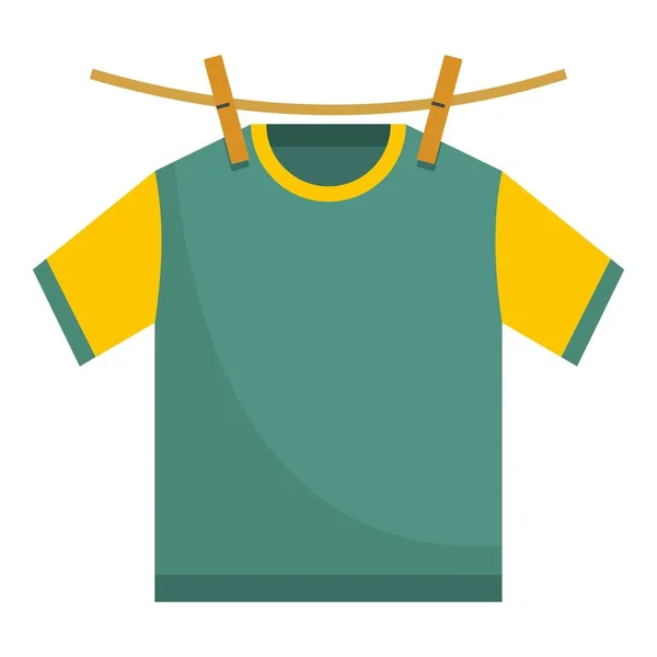 Opknoping t shirt pictogram, vlakke stijl — Stockvector