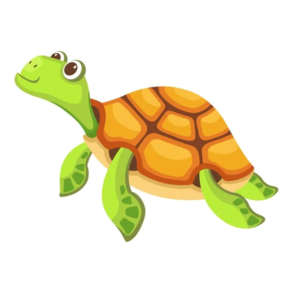 Icono de tortuga nadadora, estilo dibujos animados — Vector de stock