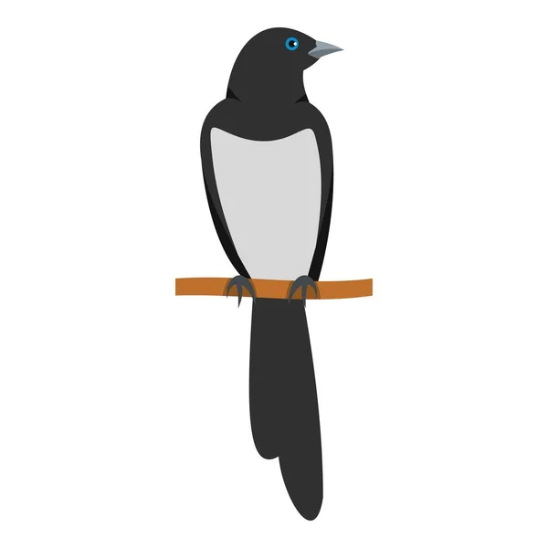 Ícone de magpie sentado, estilo plano — Vetor de Stock