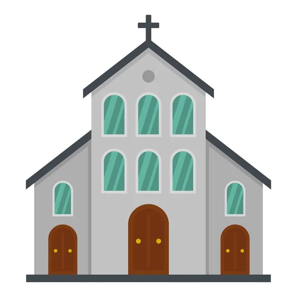 Icono de iglesia católica, estilo plano — Vector de stock