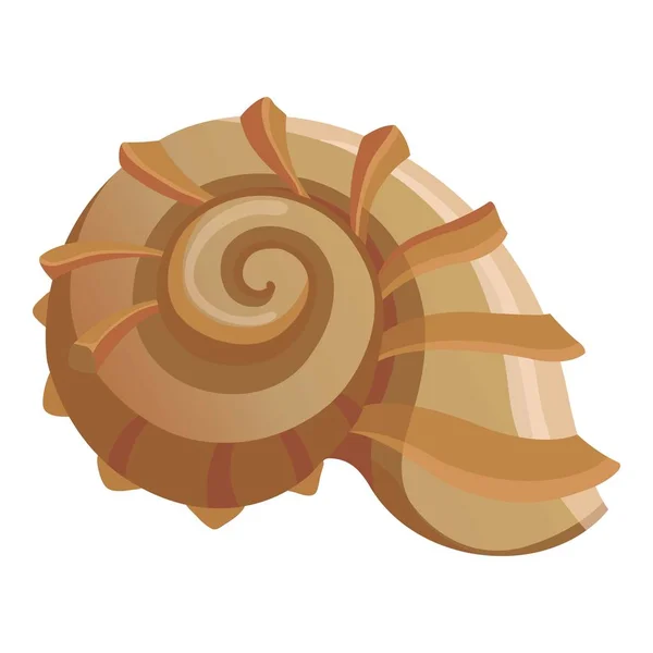 Eerste ronde van het pictogram van de shell, cartoon stijl — Stockvector