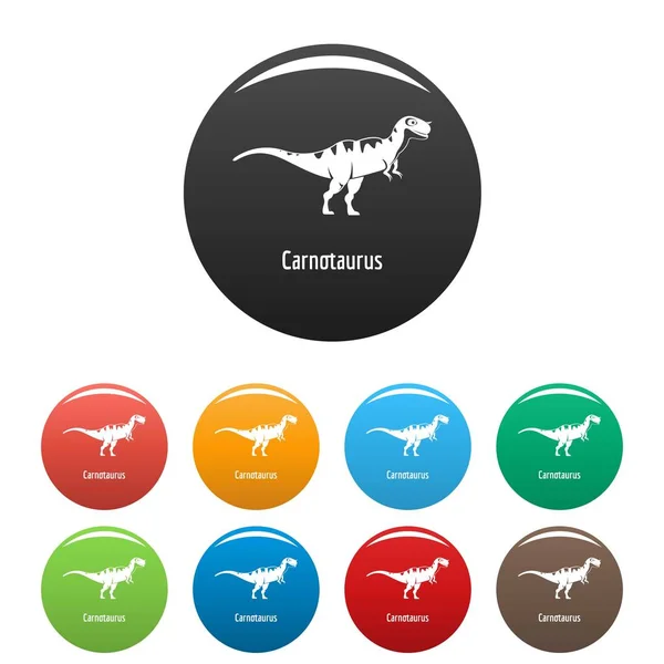 Ícones Carnotaurus conjunto vetor de cores — Vetor de Stock