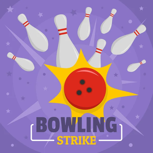 Icône de bowling, style plat — Image vectorielle