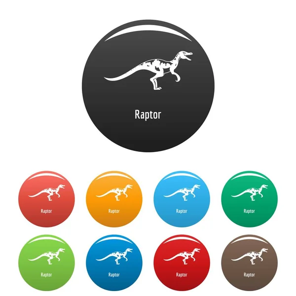 Icônes Raptor définir vecteur de couleur — Image vectorielle