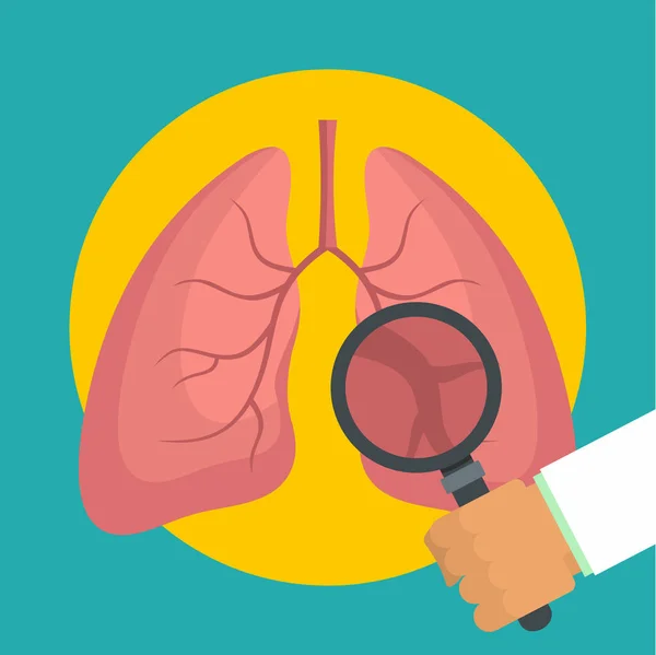Exame do ícone dos pulmões, estilo plano —  Vetores de Stock