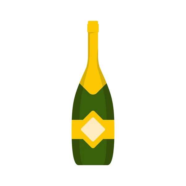 Closed champagne icon, flat style — Stock Vector