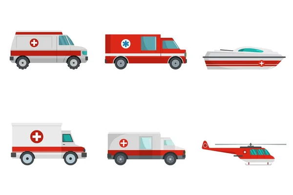 Concetto banner trasporto ambulanza set vettore isolato — Vettoriale Stock