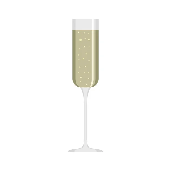 Ікона зі скла в шампанському, плоский стиль — стоковий вектор