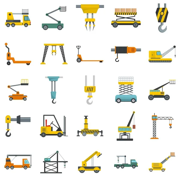 Lifting machine icons set vector isolated — Stock Vector