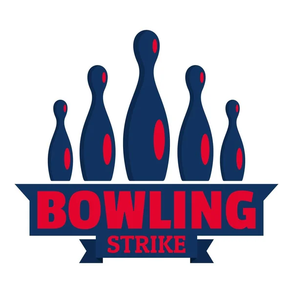 Bowling-Logo, flach — Stockvektor